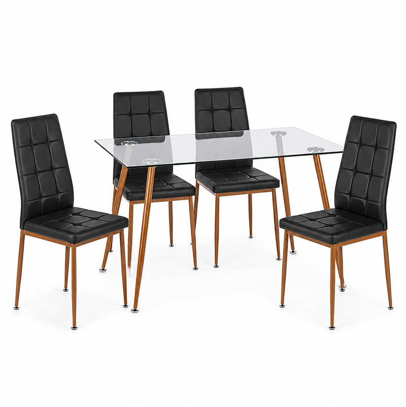 Conjunto de Mesa e Cadeiras Preto